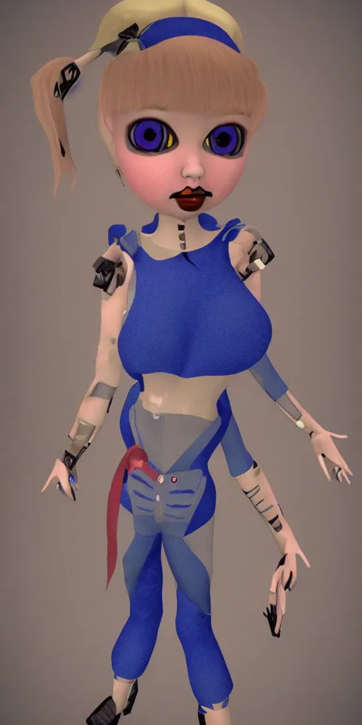 Image similar to malice doll psx rendered early 90s net art rtx 3d art n64