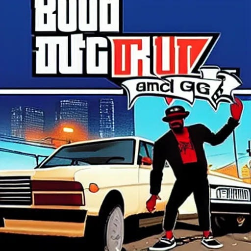 Image similar to Run-DMC in GTA V, cover art, no text