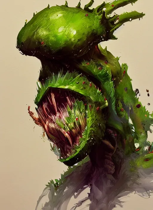 Prompt: semi reallistic gouache gesture painting, by yoshitaka amano, by ruan jia, by Conrad roset, by dofus online artists, detailed anime 3d render kiwi fruit alien monster, kiwi fruit terrible alien monster, antrophomorfic kiwi fruit , portrait, cgsociety, artstation, rococo mechanical, Digital reality, sf5 ink style, dieselpunk atmosphere, gesture drawn