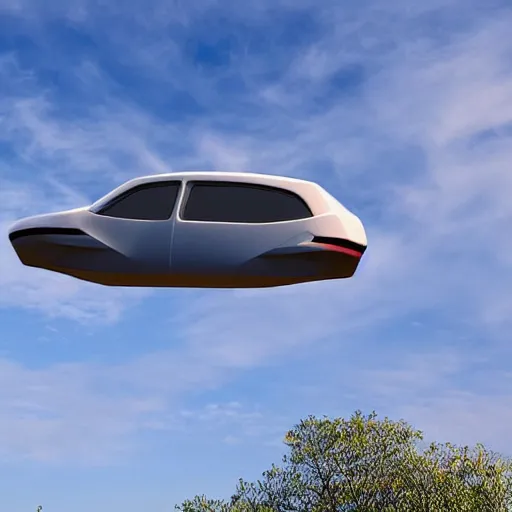 Image similar to flying car going through the sky