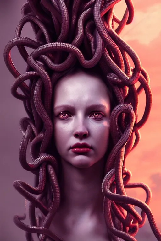 Prompt: picture portrait of Medusa, Lilith, portrait, photo-realistic, hyper-realism, octane render, dramatic lightning, cinematic, by Nikolaos Gyzis,