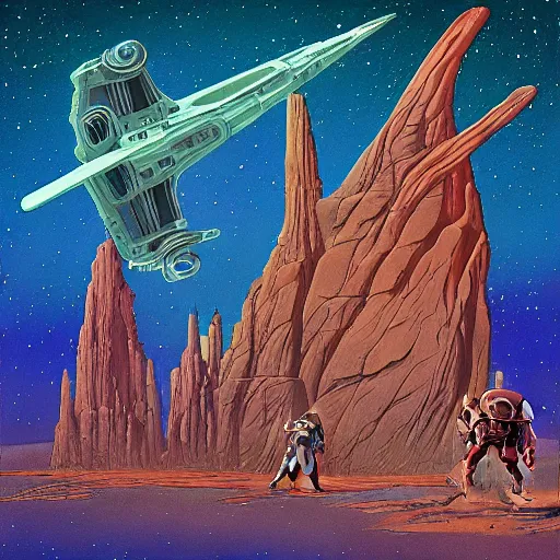 Prompt: progressive rock album cover of Star Wars, in the style of Roger Dean