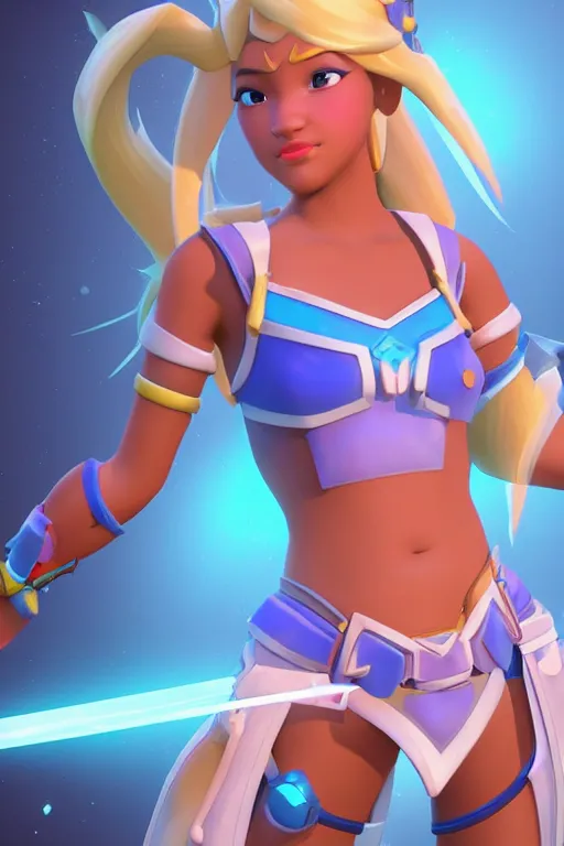 Prompt: princess kida from atlantis, overwatch main character Blizzard pixar 3d maya engine on stylized background splash comics global illumination lighting,