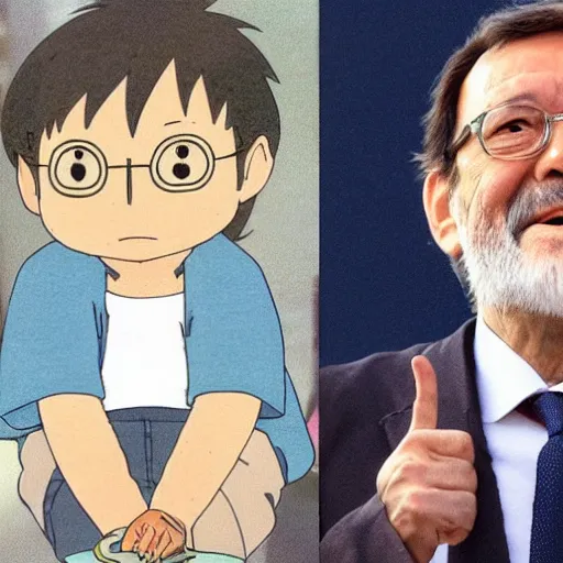 Prompt: mariano rajoy, studio ghibli