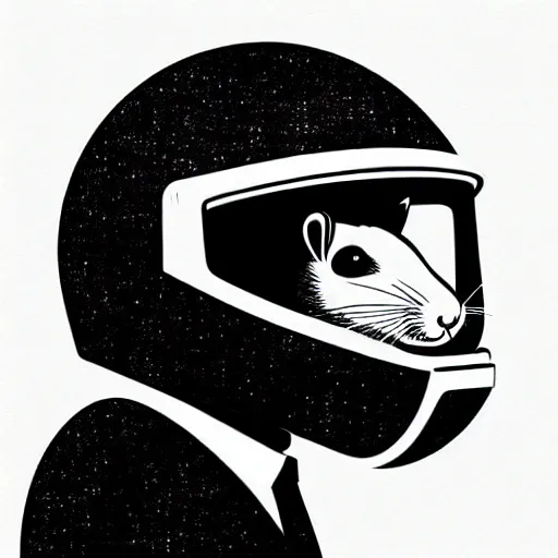 Prompt: “ hamster in a mech suit, helmet in hand, detailed portrait ”