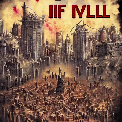 Image similar to a city in hell