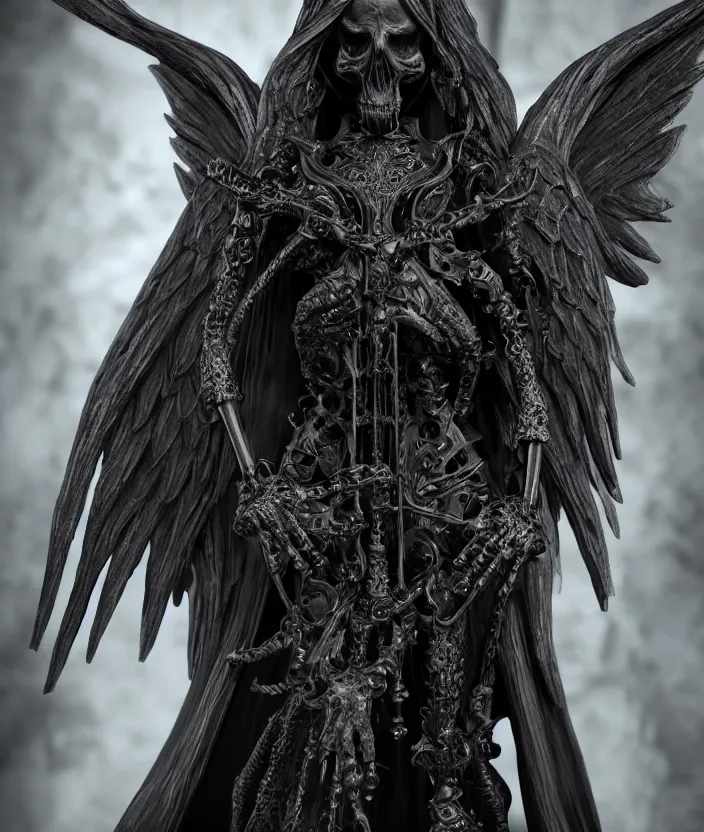 Image similar to intricate detail of angel of death, highly detailed, octane render, neo - gothic, gothic, character concept design