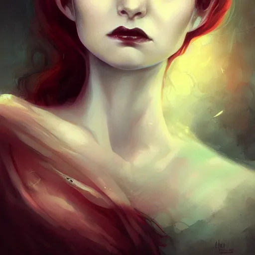 Prompt: portrait of a vampire inspired byCharlie bowater,Anna Dittmann