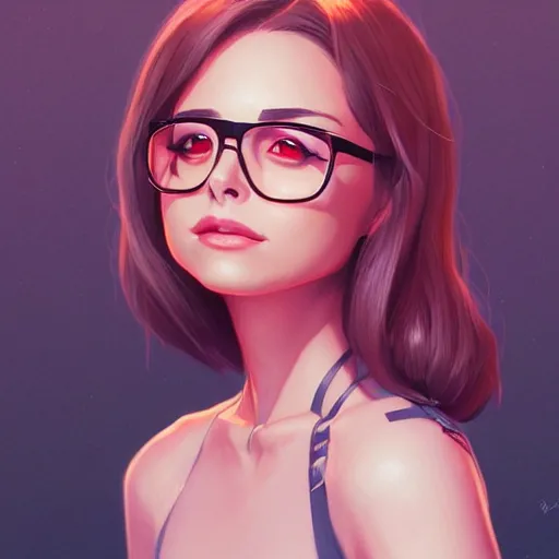 Prompt: a portrait of a beautiful willa holland as a nerd, art by lois van baarle and loish and ross tran and rossdraws and sam yang and samdoesarts and artgerm, digital art, highly detailed, intricate, sharp focus, trending on artstation hq, deviantart, unreal engine 5, 4 k uhd image