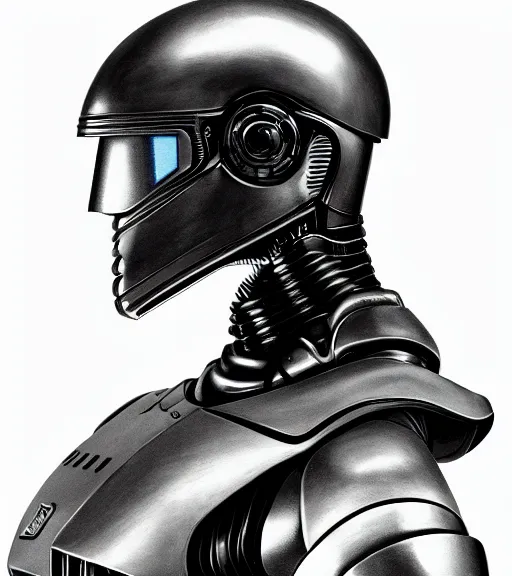 Image similar to robocop with crocs head. realism art, high detailed, fine art, trending on artstation, smooth draw, perfect lightning, sharp focus.