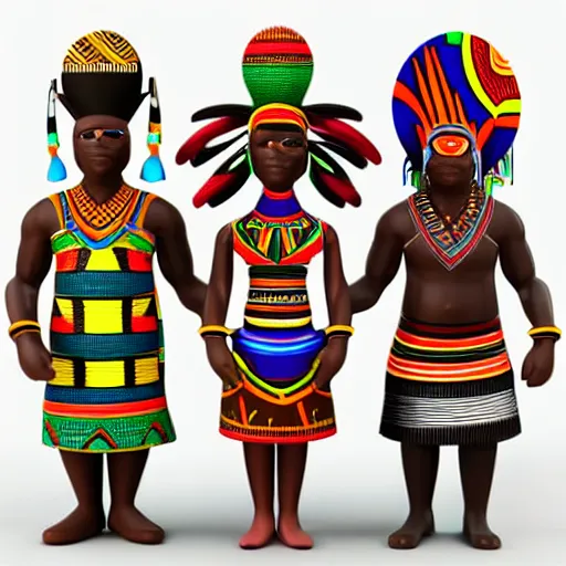 Image similar to african tribal chief vinyl art toy, detailed product photo, 3 d render,