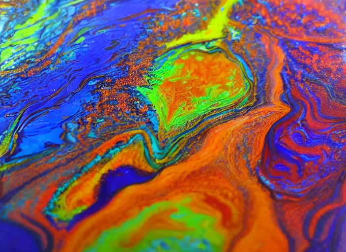 Prompt: Acrylic pour painting, trending on artstation, 4k, 8k, highly detailed, trippy, visual canvas