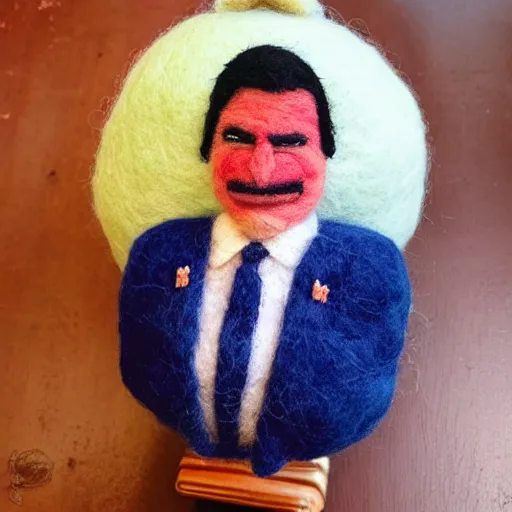 Image similar to bolsonaro needle felted , needle felting art