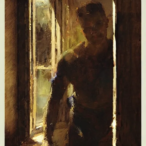 Image similar to portrait of an emotional spiderman, window light, by jeremy mann, anders zorn.