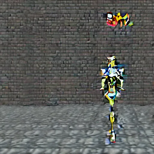 Image similar to A skeleton in the game Super Mario 64