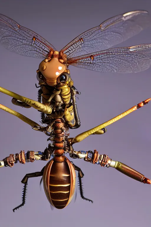 Image similar to a macro photograph of a bio - mech cyborg dragonfly by adam gor, by javier ruperez, by ellen jewett, 8 k