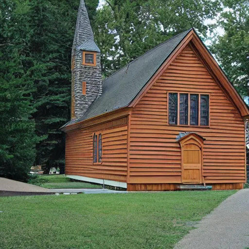 Prompt: 1 9 8 0's exterior wooden church siding