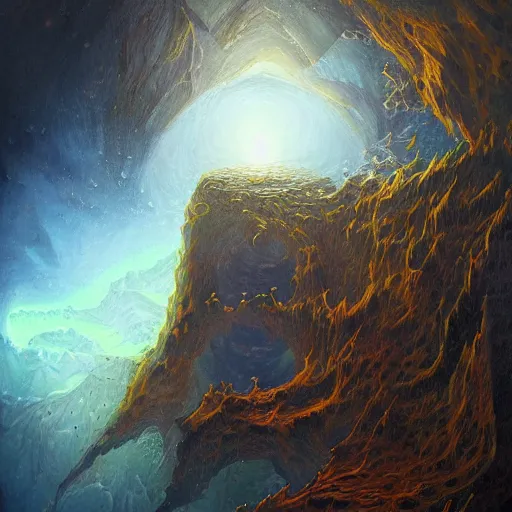Image similar to a fantasy painting of the void by tomek setowski