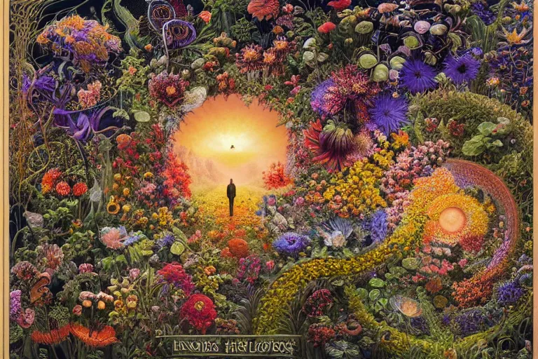 Prompt: endless path of flowers by ernst haeckel, david a. hardy, oyama kojima, phil koch, annie leibovitz, benoit mandelbrot, dan mumford, bruce pennington, mimmo rotella