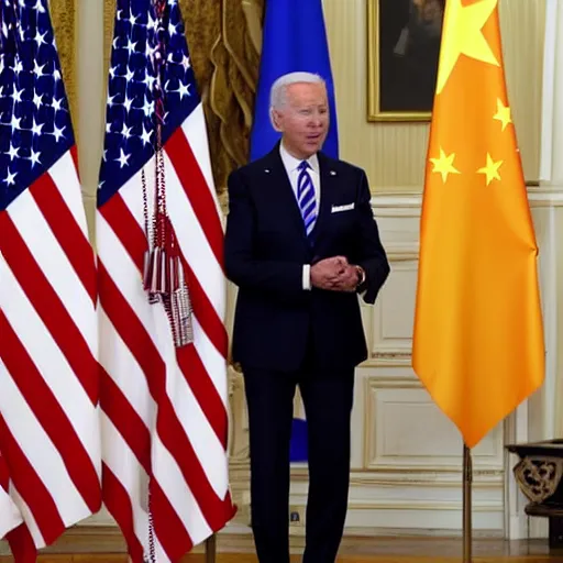 Prompt: biden doing a dodgy deal with the chinese