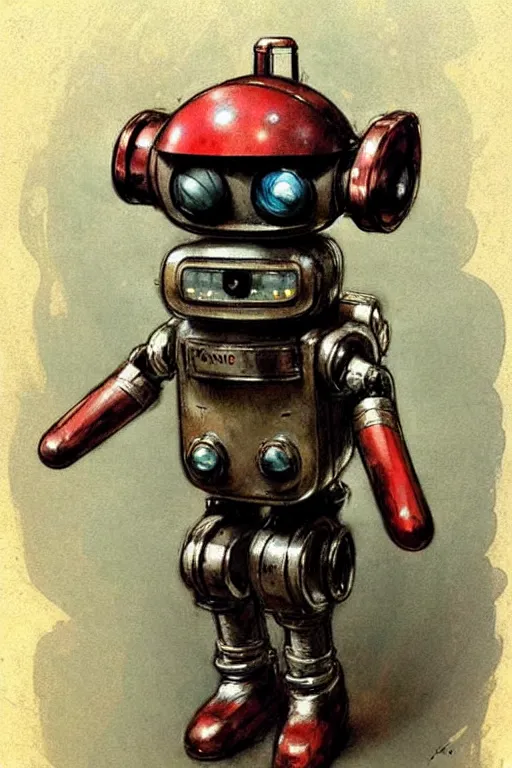 Image similar to adventurer ( ( ( ( ( 1 9 5 0 s retro future android robot dog. muted colors. ) ) ) ) ) by jean baptiste monge!!!!!!!!!!!!!!!!!!!!!!!!! chrome red