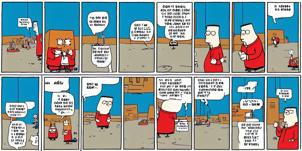 Prompt: dilbert comic strip