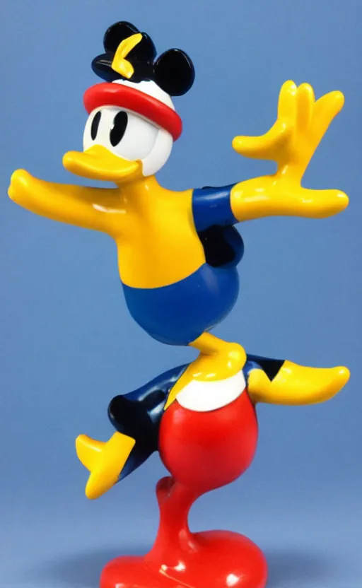Prompt: disney, donald duck, 1980, figurine, made in china, detailed product photo