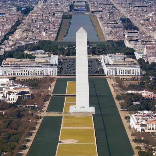 Image similar to the Argentine flag hang on the Washington monument