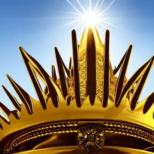 Image similar to a gold crown shaped like sun rays