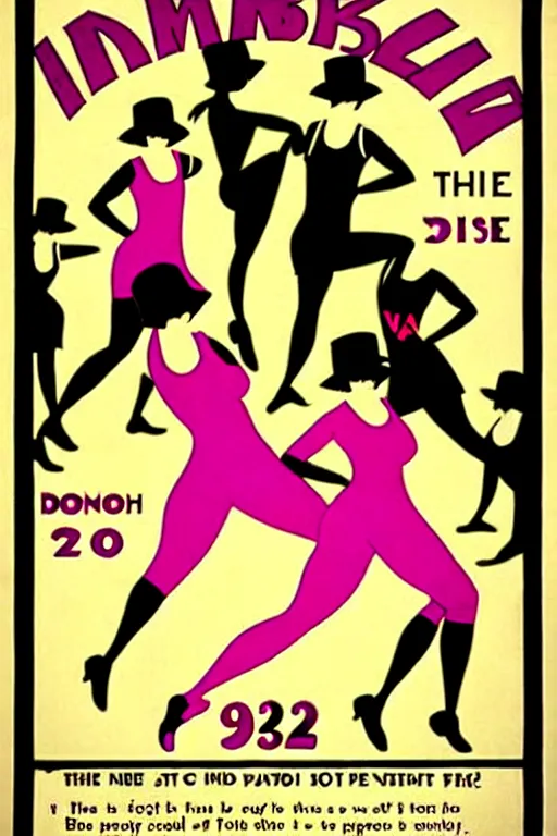 Image similar to 1920s zumba fitness art poster