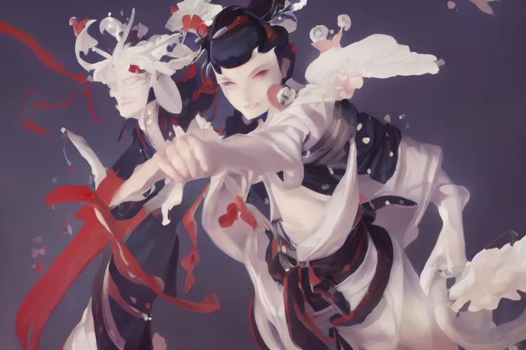 Image similar to onmyoji detailed art, artstation, by yuho kim, by yoshitaka amono, by buchuo liu