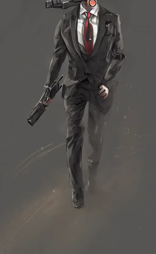 Image similar to a jackrabbit as a hitman, suit and tie, with silenced gun, dynamic lighting, fantasy concept art, trending on art station, stunning visuals, creative, cinematic, ultra detailed