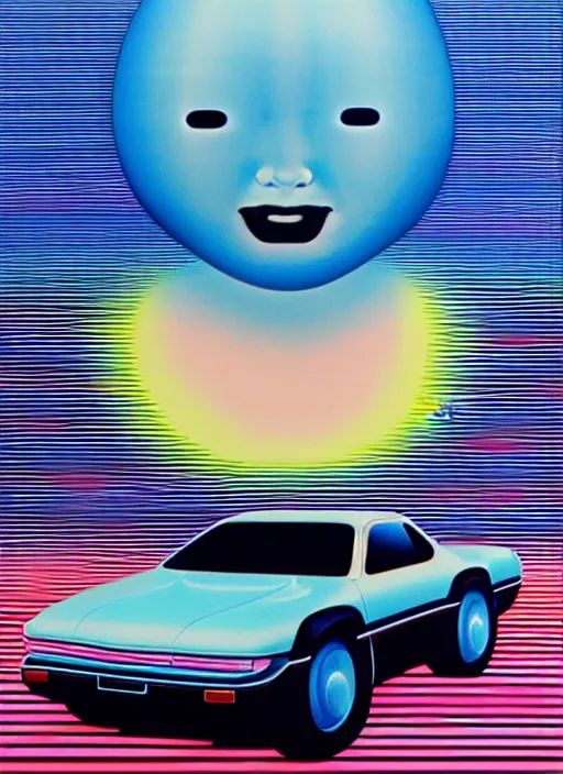 Image similar to drifting car by shusei nagaoka, kaws, david rudnick, airbrush on canvas, pastell colours, cell shaded, 8 k,