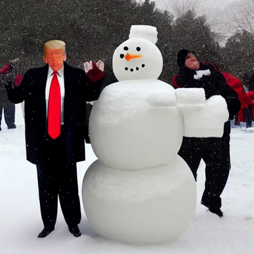 Image similar to donald trump as snowman