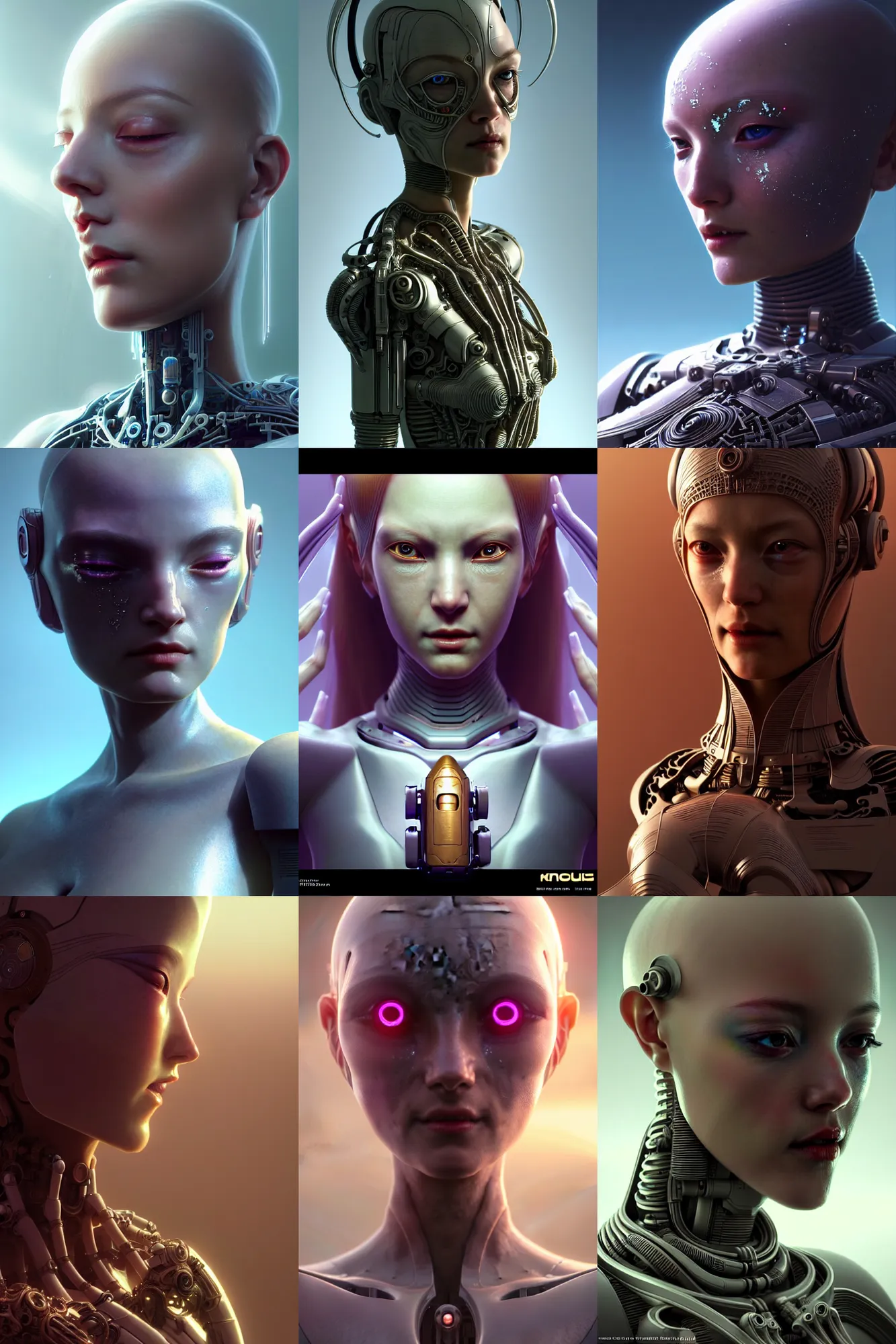 Prompt: beautiful crying female android! deity, ( mechanical ), intricate, elegant, super highly detailed, global illumination, digital painting, concept art, smooth, sharp focus, photorealism, hd, 8 k, beautiful, cinematic, art by angus mckie and kuciara and moebius! and rutkowski and mucha and loish and wlop