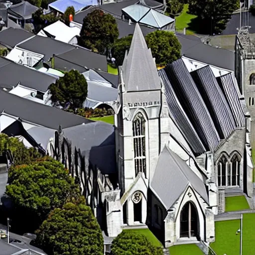 Prompt: a photograph of the christchurch cathedral in new zealand post earthquake