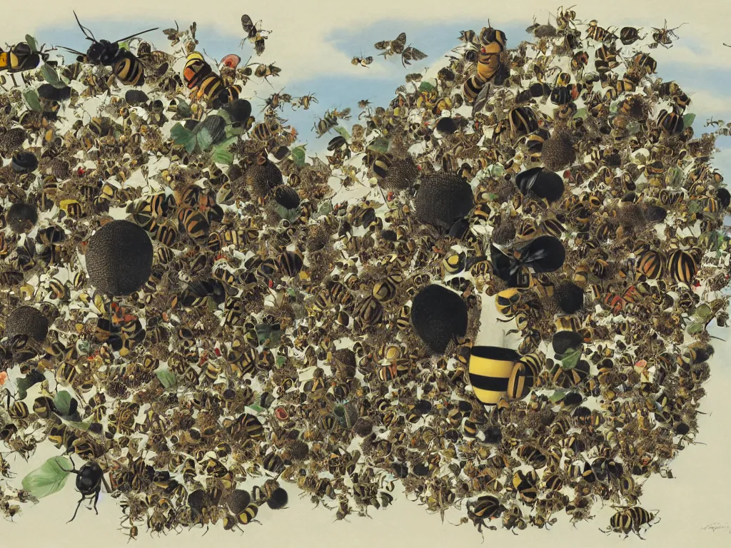 Image similar to the world as seen by a bee. Painting by Walton Ford