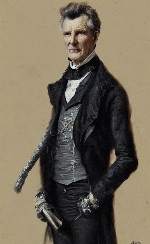 Prompt: Portrait of Michael Palin as a victorian gentleman, male, detailed face, 19th century, highly detailed, cinematic lighting, digital art painting by greg rutkowski