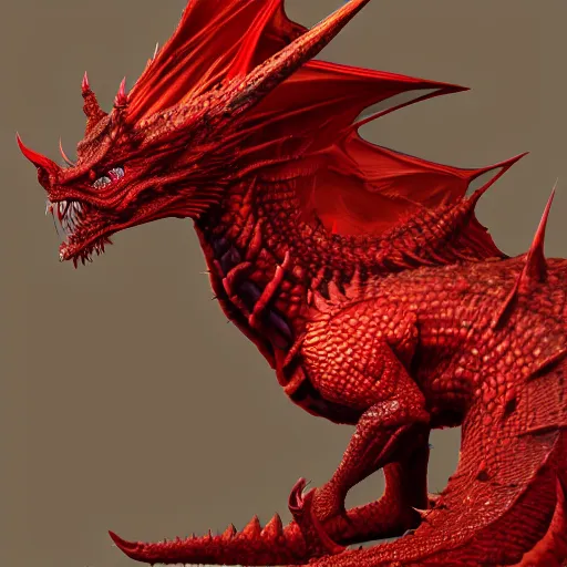 Image similar to Majestic Red dragon, fire, realistic, skin, detailed, trending on artstation,