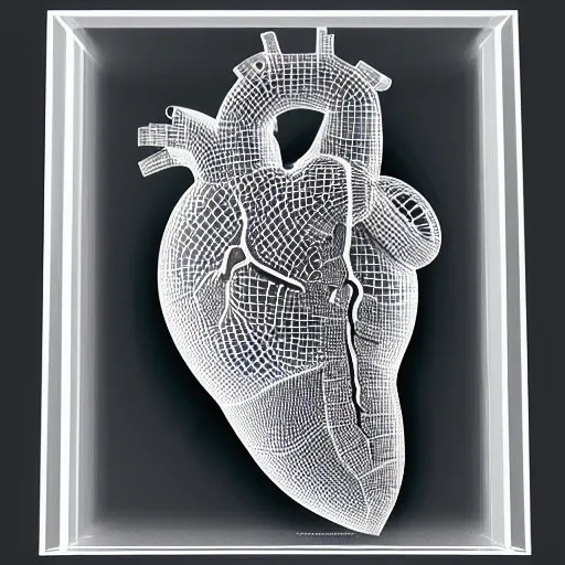 Prompt: highly detailed, anatomically accurate, 3D model of a human heart, made out of acrylic, ambient lighting, award winning, stunning