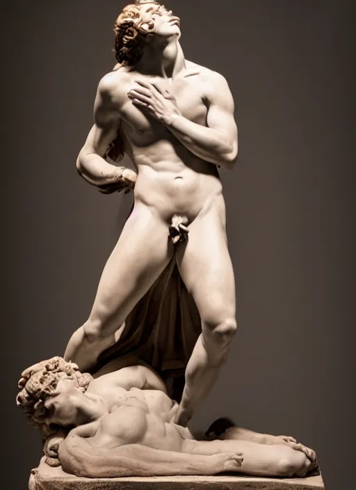 Image similar to a female version of the David by Michelangelo, studio lighting