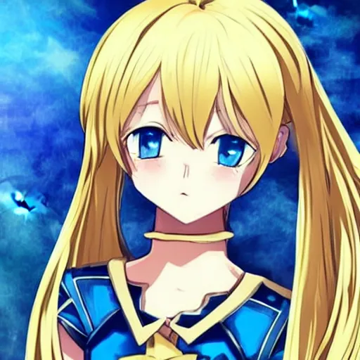 Prompt: a beautiful blond knight girl anime character