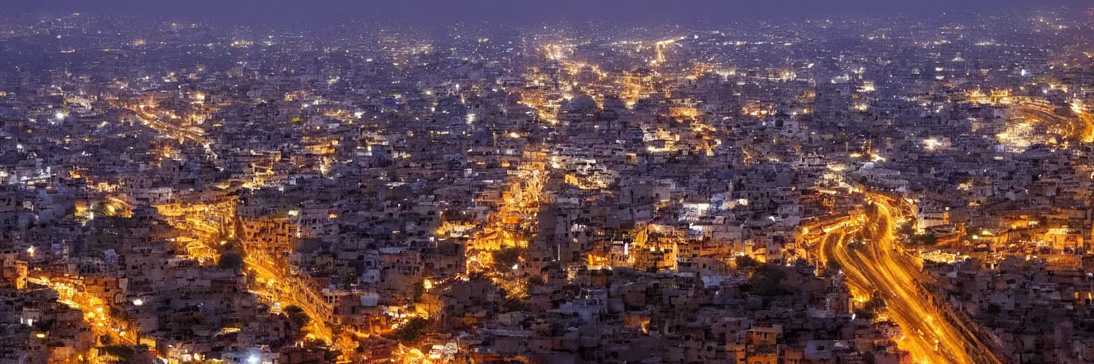 Image similar to a beautiful indian golden city at night