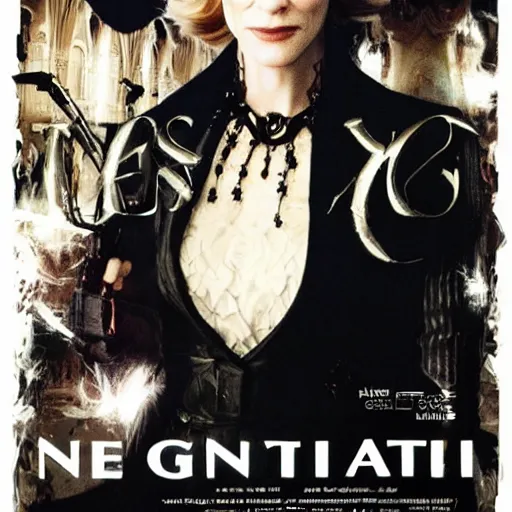 Image similar to cate blanchett , neo gothic, movie poster,