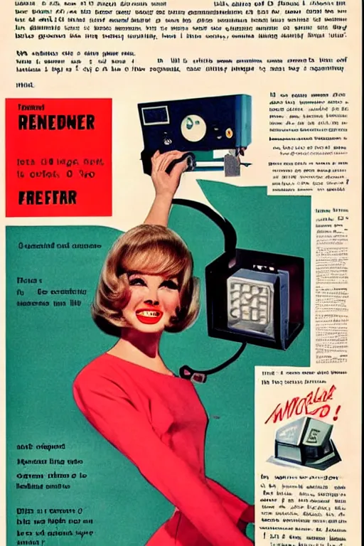 Prompt: 1 9 6 0 s advertisement for an ai art generator