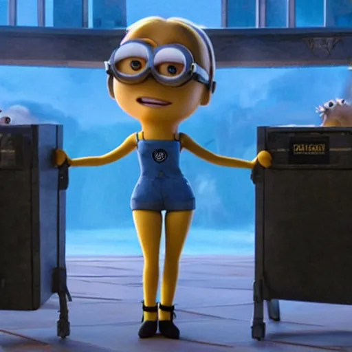 Prompt: ariana grande in the movie minions 4k