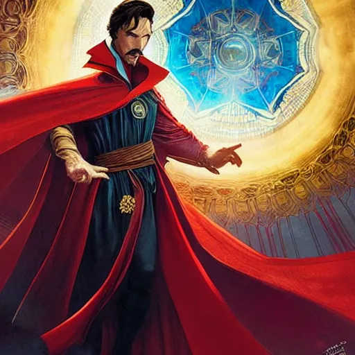 Image similar to doctor strange wearing a sombrero geog darrow greg rutkowski