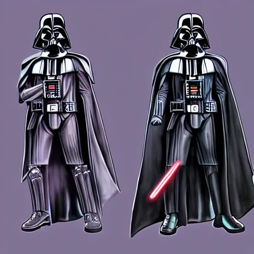 Image similar to Darth Vader, jrpg character design, character art, matte colors, colorized pencil sketch