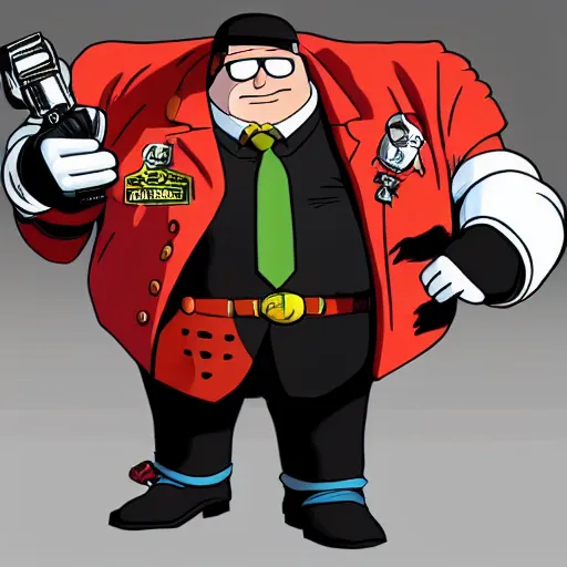 Prompt: Peter Griffin in a Warhammer 40K suit, highly detailed