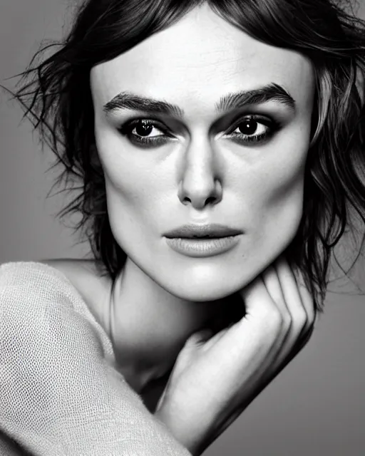 Image similar to portrait of beautiful keira knightley by mario testino, headshot, detailed, award winning, sony a 7 r